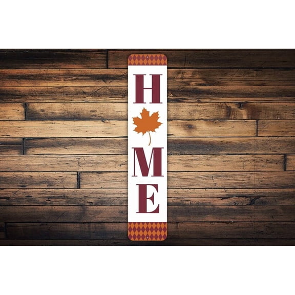 Home Fall Sign Fall Decor For Front Porch Vertical Metal Aluminum Sign Fall Front Door Sign Farmhouse Decor Fall Welcome Sign Home Decor - Size: 16 x 4 Inches