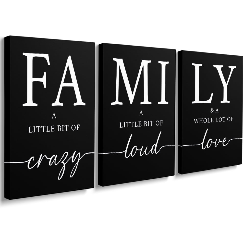 Photo inspiration: Home Family Wall Decor Set Of 3 Framed Canvas Wall Photo Inspiration