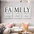thumbnail image 1 of Home Family Wall Decor, Set of 3 Inspirational Canvas Prints Black and White Framed Canvas Art Paintings Wood Wall Decoration for Dining Room Bedroom Living Room 12"x16", 1 of 6