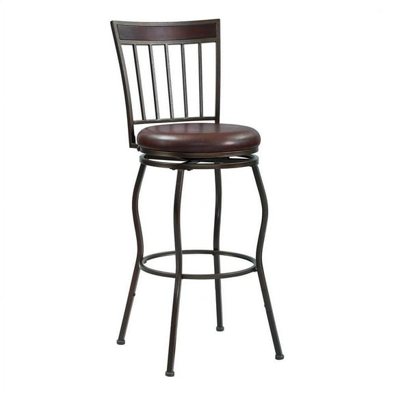 Home Fare 2-in-1 Metal Swivel Barstool