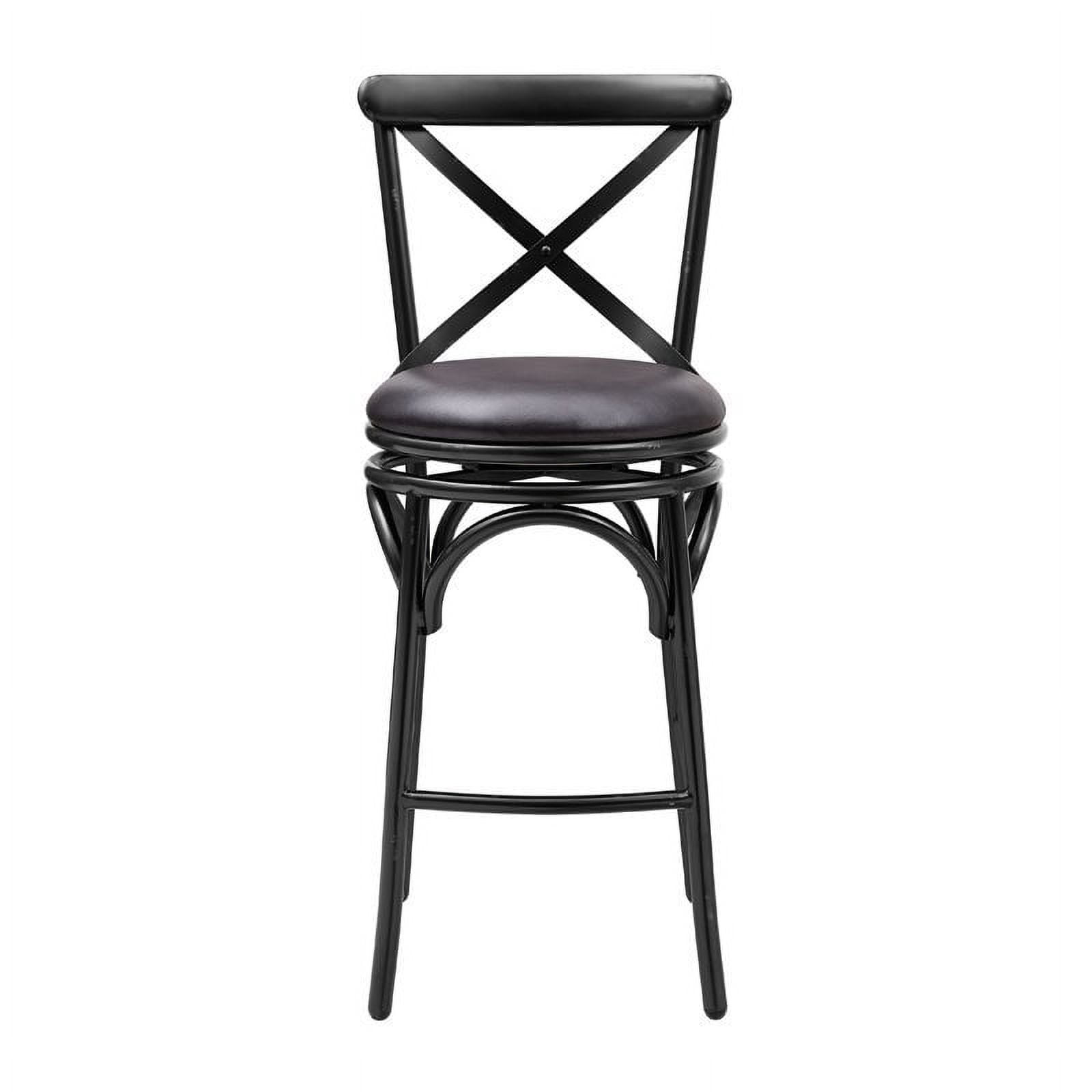 Home Fare Distressed Antique Black Metal Swivel Barstool