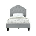 thumbnail image 1 of Home Fare Scalloped Tufted Twin Upholstered Bed in Mist Gray, 1 of 8
