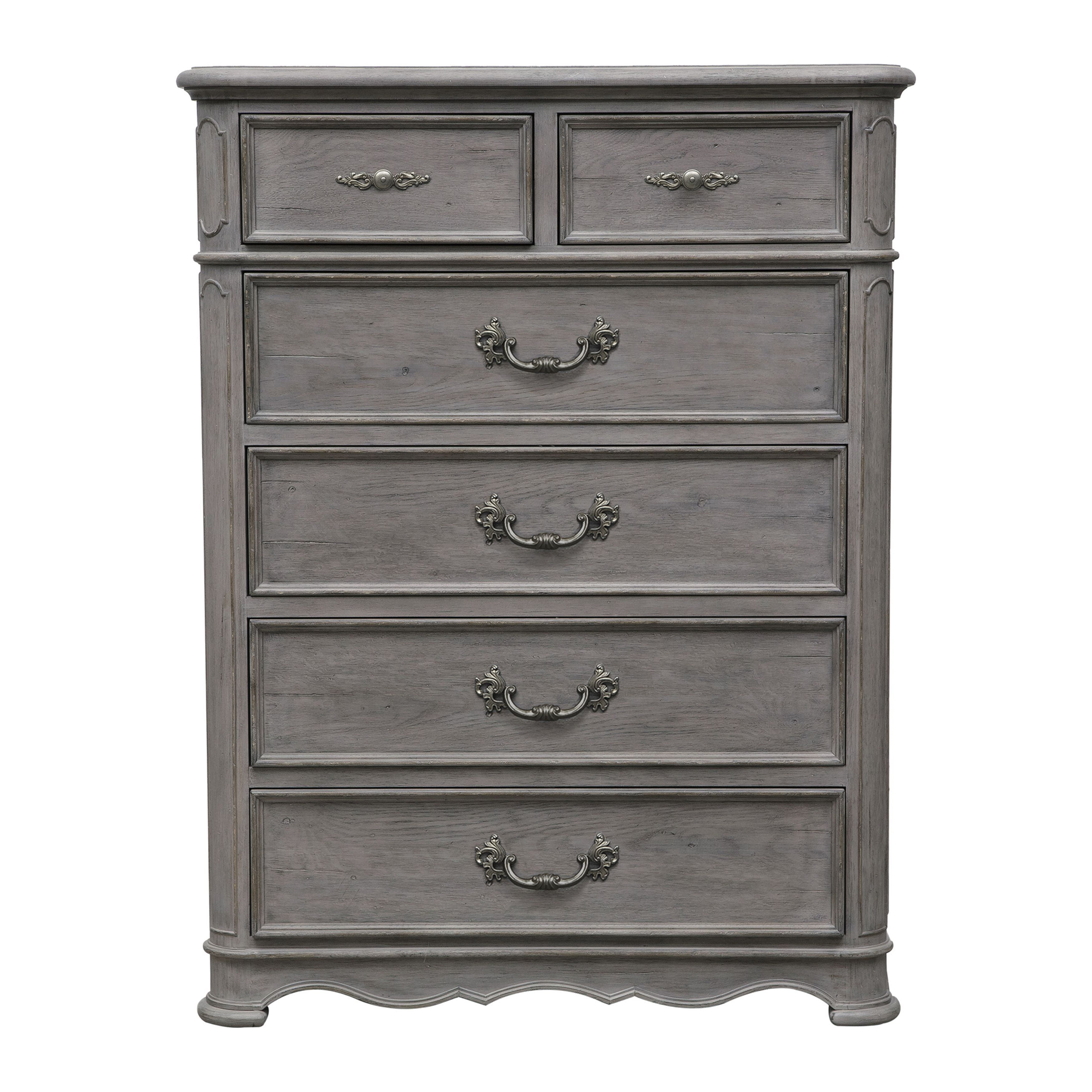 Home Fare Simply Charming 6 Drawer Chest Dresser Gray - Walmart.com