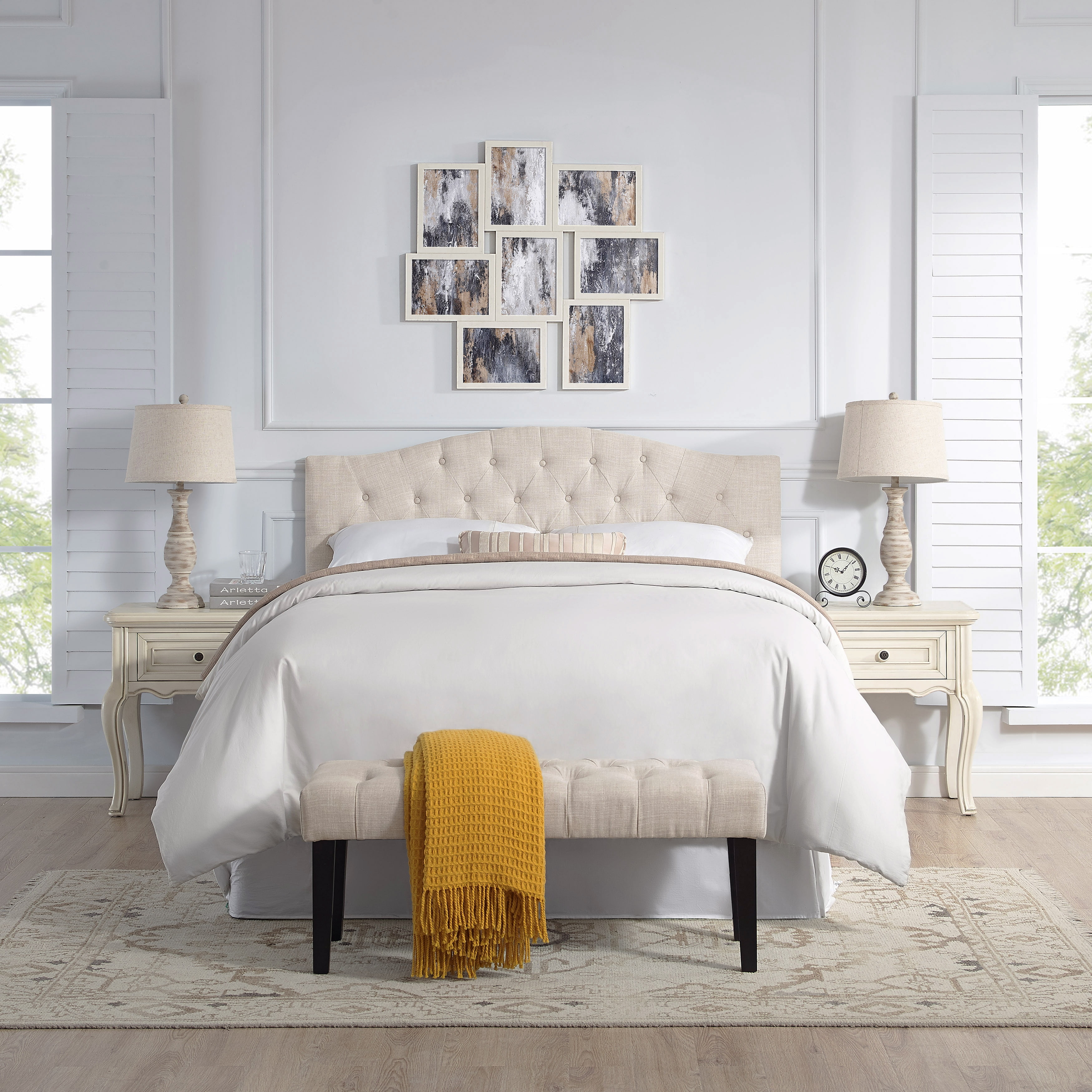 Headboard and bench set queen deals