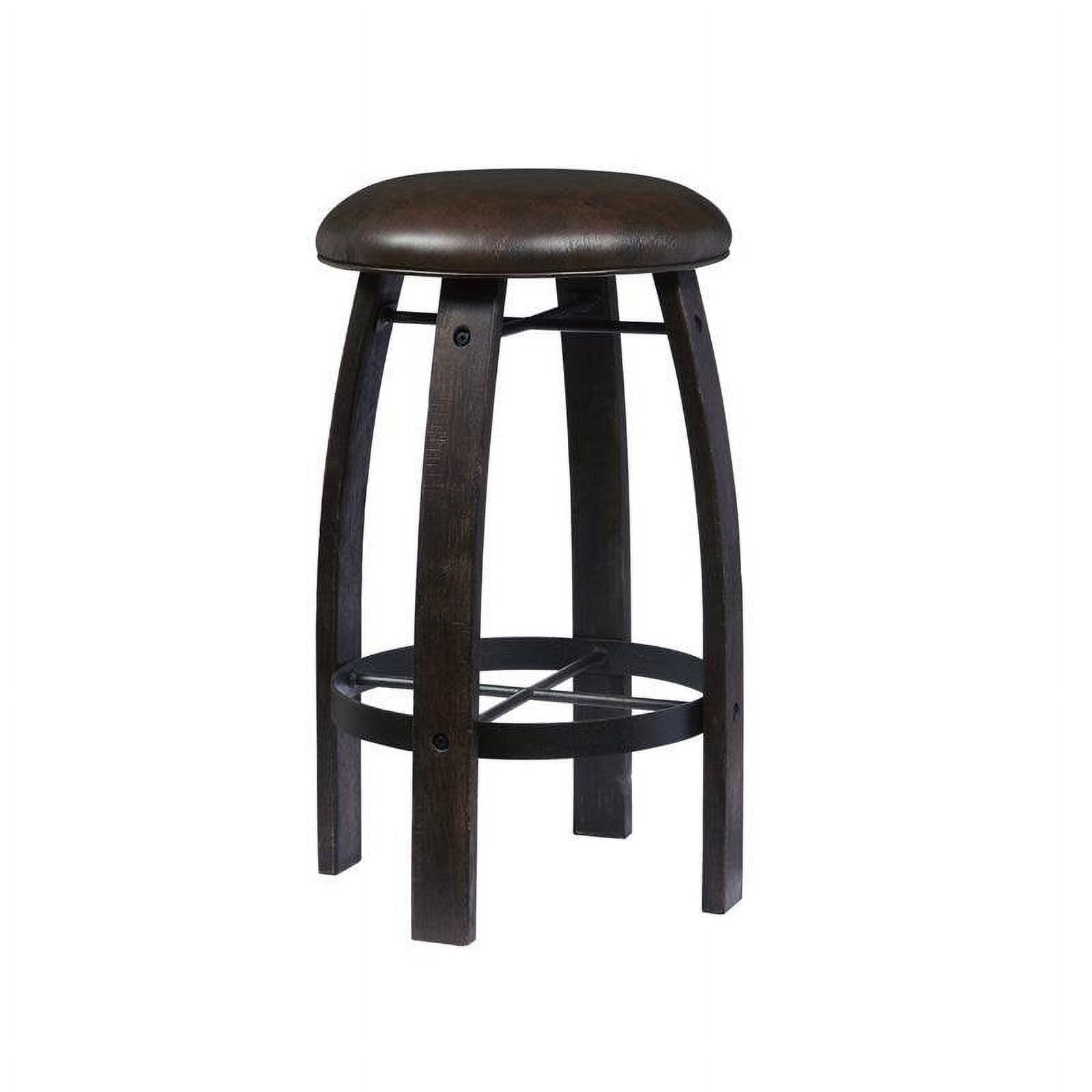 Home Fare Whiskey Barrel Bar Stool in Distressed Stout Brown