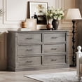 thumbnail image 1 of Home Farmhouse 6 Drawer Dresser for Bedroom, Rustic Wood Chest of Drawers with Metal Handles, Large Double Dresser TV Stand, Storage Dressers Organizer for Living Room, Nursery, 1 of 7