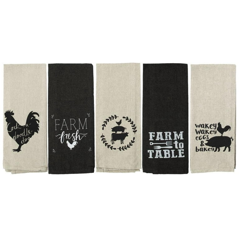 Kitchen Towels, Hand Printed Towels, Red, Farmhouse Towels, Set of 3,  Cotton Towels, Farmhouse Decor, Farmhouse Kitchen, Farm Kitchen Print 