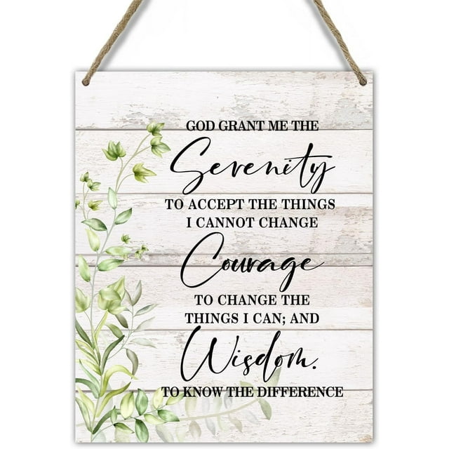 Home Farmhouse Wood Plaque Sign Wall Hanging, God grant me the serenity