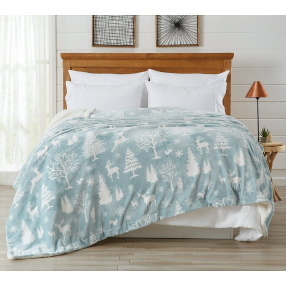 Home Fashion Designs Reversible Berber and Sculpted Velvet Plush Bed Blanket