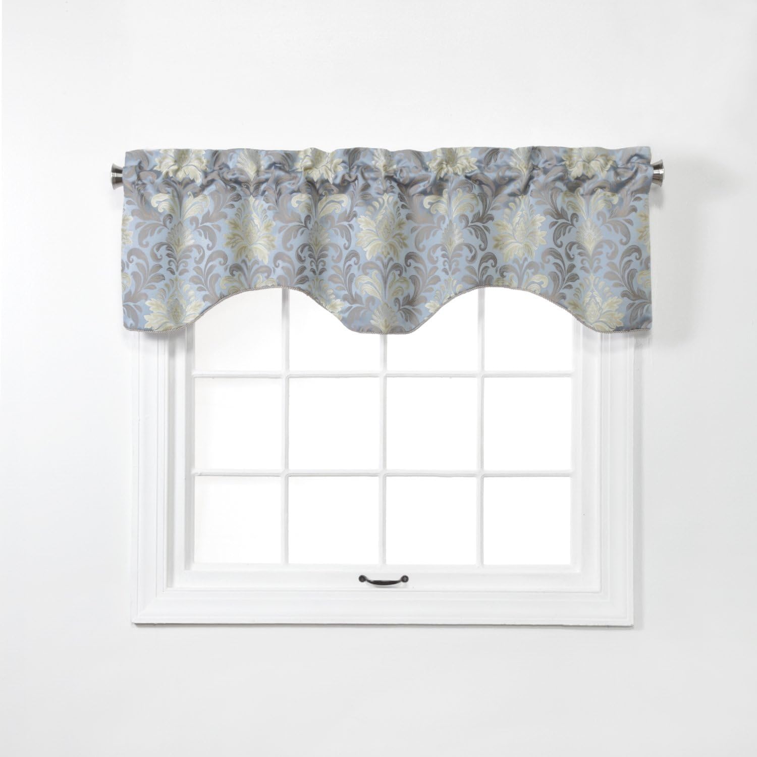 Home Fashion Doris Lined Scalloped Valance with Cording, 55