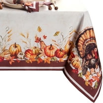 Home Fashions Autumn Heritage Turkey Engineered Tablecloth, 60"X120" Rectangle