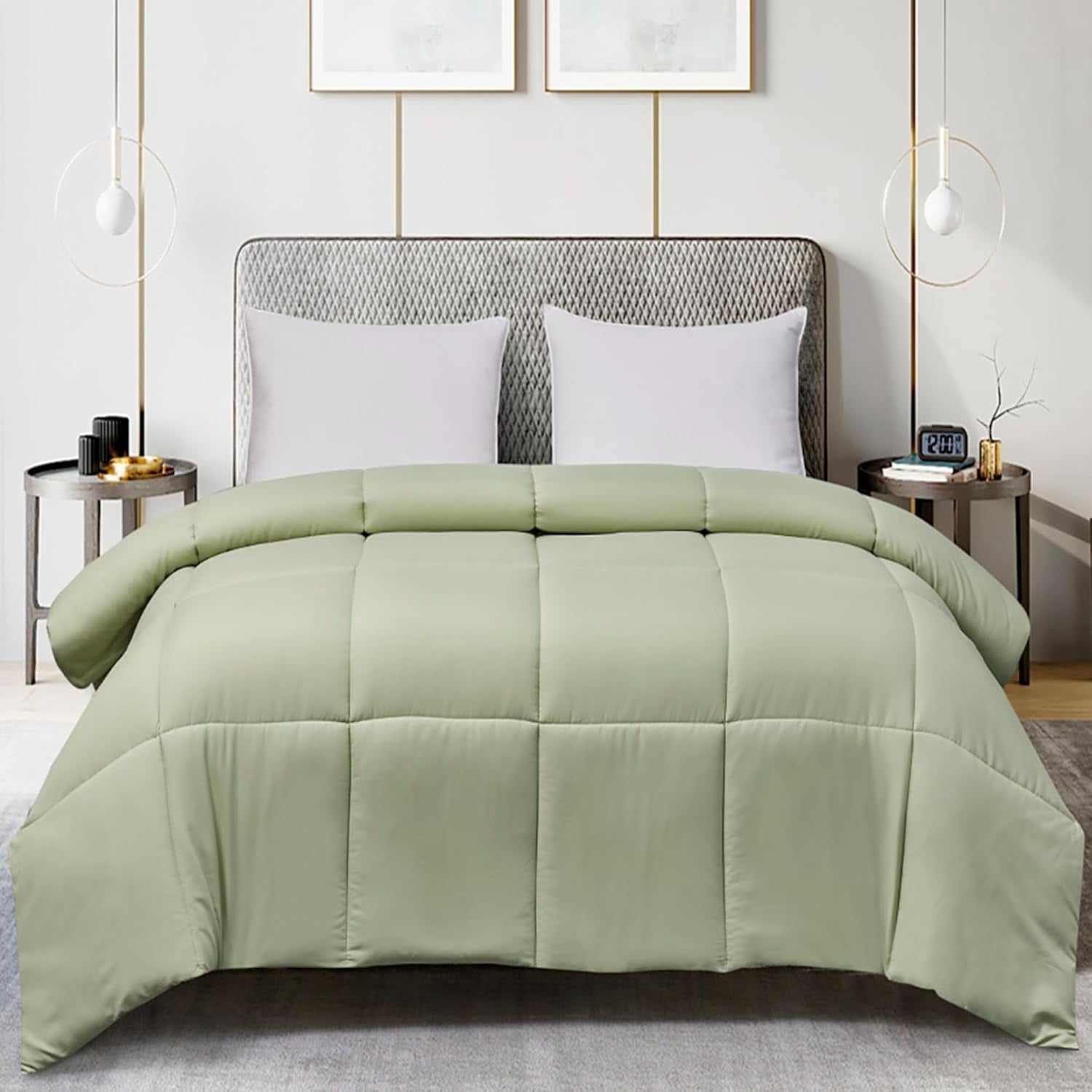 Blue Ridge Home Fashions Down Alternative Quilt Comforter for All Season, Full/Queen, Sage