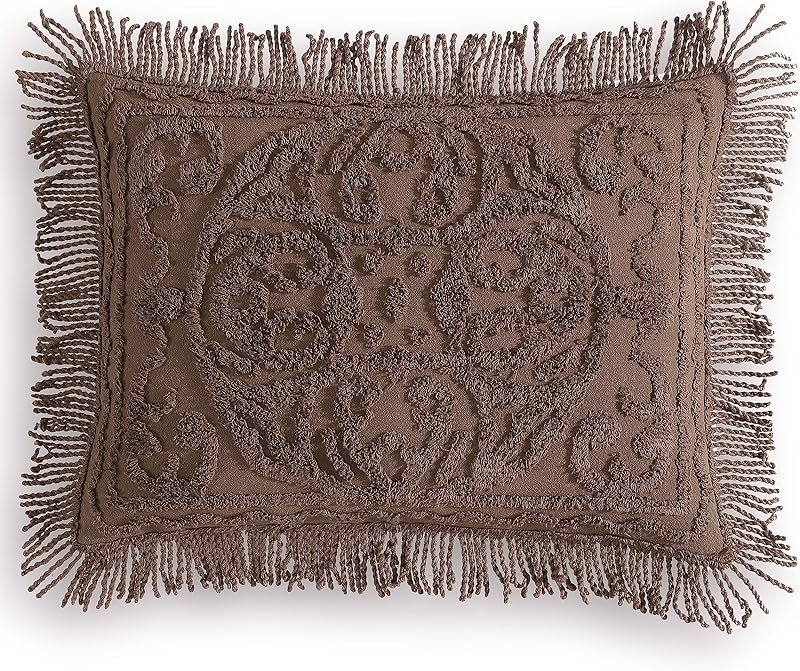 Home Fashions Medallion Chenille Bedspread, Queen, Sage