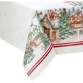 thumbnail image 1 of Home Fashions Storybook Christmas Village Bordered Holiday Wrinkle Resistant Tablecloth, 60" x 102", Rectangle, Multi, 1 of 5