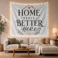 thumbnail image 1 of Home Feels Better Typography Scene with Roof and Leaves, Cozy Farmhouse Style for Farmhouse Decor Lovers, Wall Decor, Housewarming Gift, Tapestry Wall Hanging for Bedroom and Dorm, 1 of 7