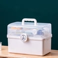 thumbnail image 1 of Home First Aid Kit, Plastic Medicine Storage Box with 3 Layers, 7-Day Pill Organizer & 6-Grid Case, Multicolor for Daily Use, 1 of 6