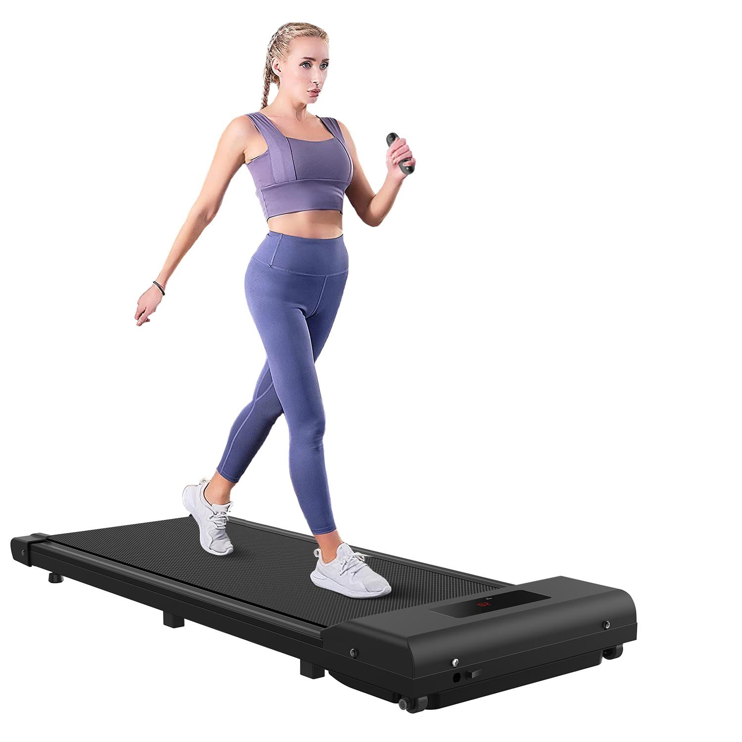 Home Fitness Code 2 in 1 Folding Under Desk Treadmill with Remote Control, Treadmill for Home/Office, Black
