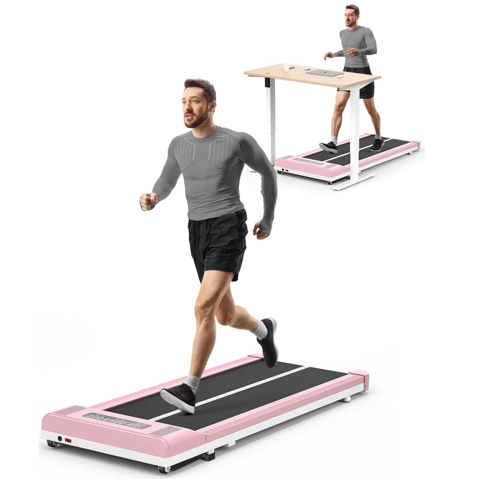 Home Fitness Code Under Desk Treadmill, 2 in 1 Foldable Treadmill with Bluetooth Speaker