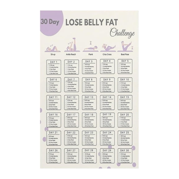 Home Fitness Goal Tracker 30-Day Workout Planner Progress Chart Poster Motivational Decor for Gym Room Exercise Area Personal Space Workout Tracker Fitness Planner