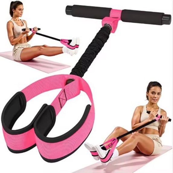 Home Fitness Sit Up Assist Leg Resistance Trainer with Adjustable Tension Rope for Core Workout Abdominal Exercise Equipment Portable Foot Pedal Stretcher for Indoor Home Gym Strength Training