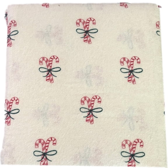 Home Flannel Sheet Set with Christmas Candy Canes, Queen Bed Sheets