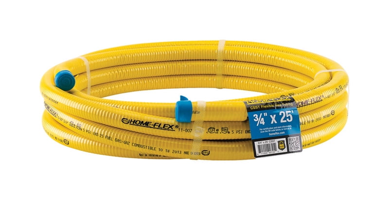 Home-Flex 3/4" Yellow Corrugated Stainless Steel Gas Tubing
