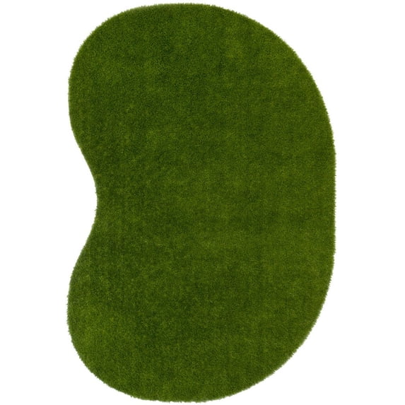 Joy Carpets Kid Essentials GreenSpace 4' x 6' Jellybean Outdoor Area Rug in Color Green