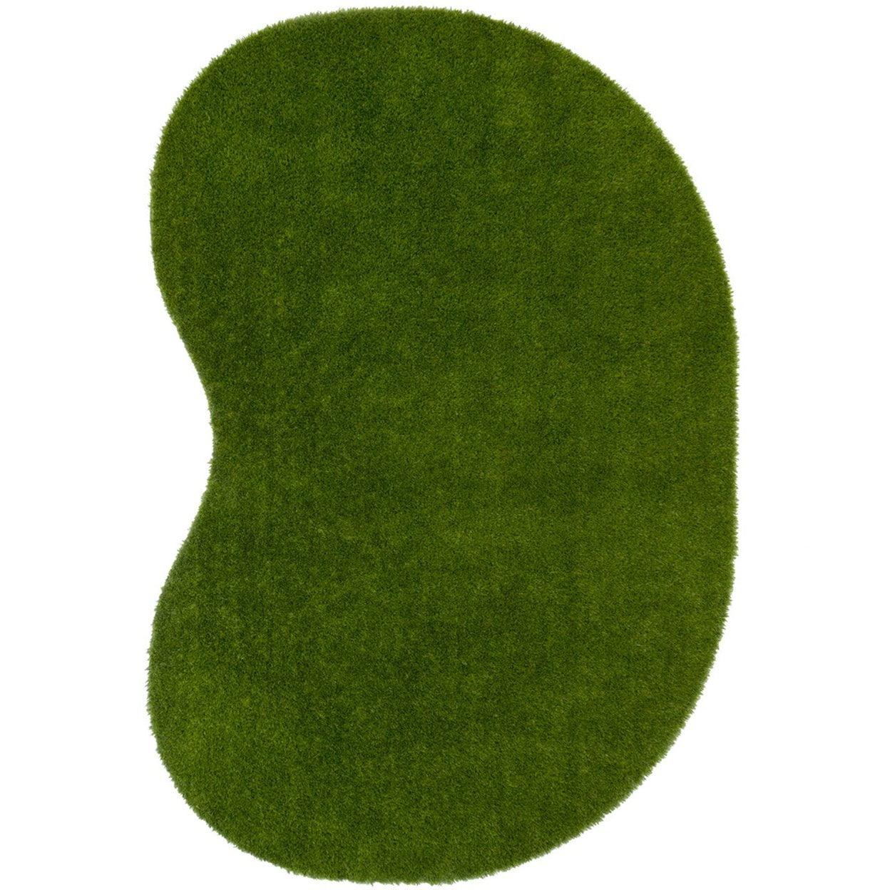 Green Jellybean Shape Synthetic Grass 6' x 9' Area Rug