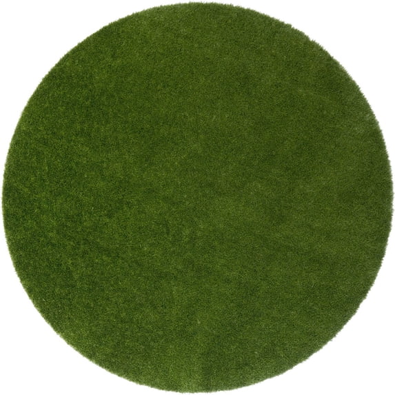 Home Floor Decorative Polyethylene Greenspace 7'6" Round Area Rug - Green