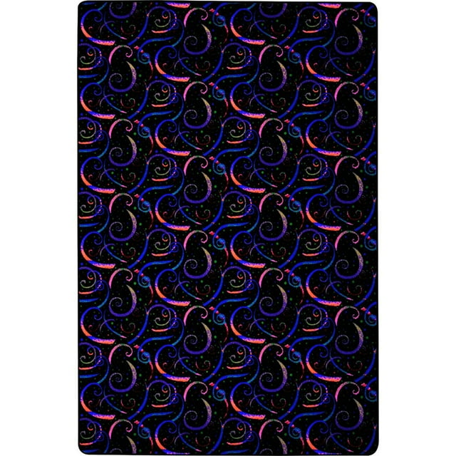 Home Floor Decorative Premium Nylon Fiber Neon Lights Dynamo 4' X 6' Area Rug - Fluorescent