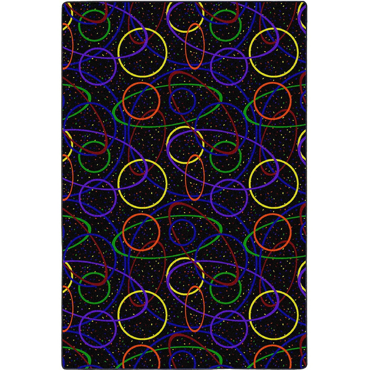 Black Fluorescent Nylon Rectangular Area Rug, 12' x 7'6"