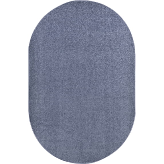 Home Floor Decorative Premium Polyester Endurance 6' X 9' Oval Area Rug - Glacier Blue