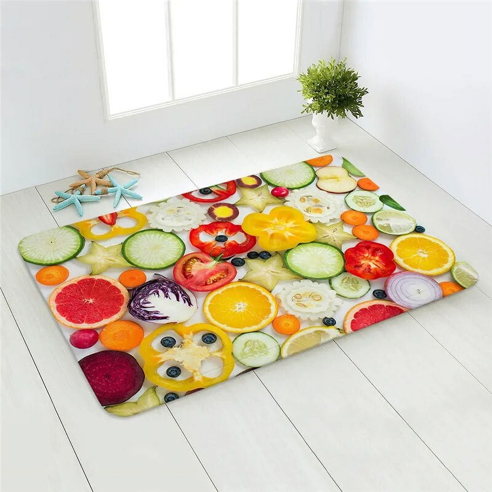 Home Floor Mat Fruits Printed Kitchen Rug Door Mats Kitchen Carpets ...