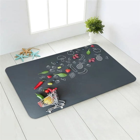 Home Floor Mat Fruits Printed Kitchen Rug Door Mats Kitchen Carpets Anti-Slip Welcome Indoor Doormat Carpet for Living Room