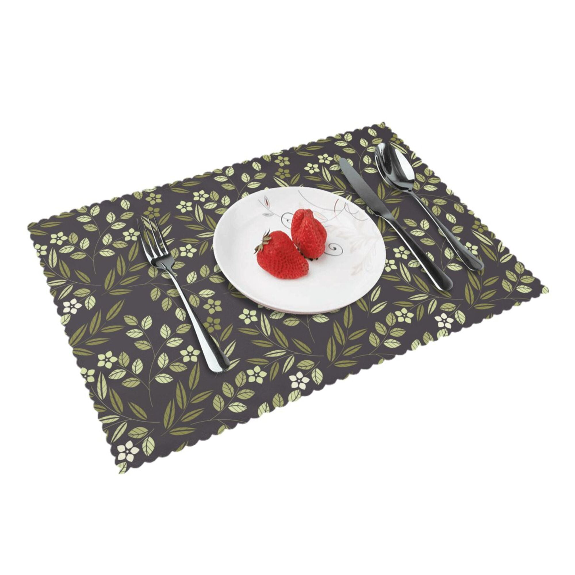 Home Flower Pattern Placemats Set Of 4 Washable Wipeable Place Mats