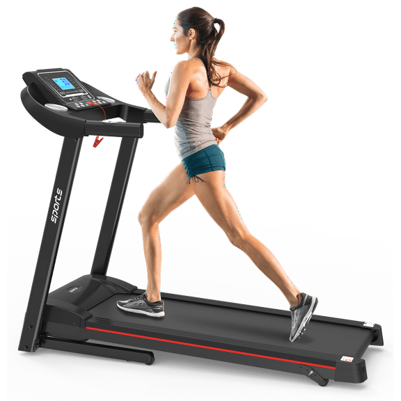 Home Foldable Treadmill with Fitshow APP Smart Control, 5" Color Screen Electric Treadmill with 3-level Incline, for Fitness, Black