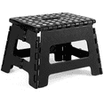 thumbnail image 1 of Home Folding Step Stool - Foot Stool with 9 Inch Height - Holds Up to 300 lbs - Lightweight Plastic Foldable Step Stool for Kitchen, Bathroom & Living Room, Black, 1 of 7