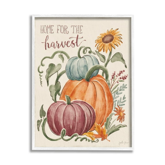 Home For Harvest Cozy Autumnal Plants Botanical Flowers Botanical & Floral Painting Framed Art Print Wall Art
