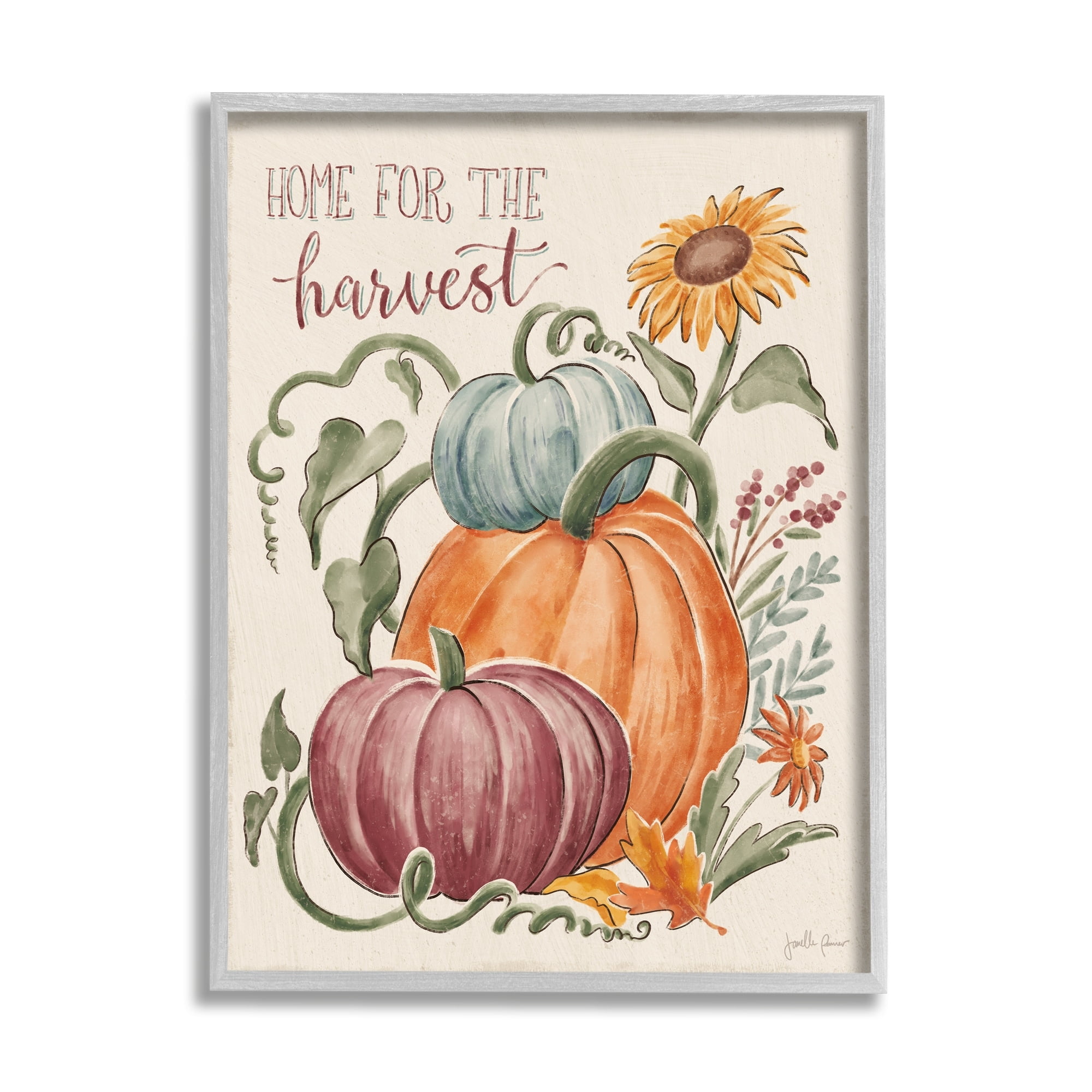 Home For Harvest Cozy Autumnal Plants Botanical Flowers Botanical & Floral Painting Framed Art Print Wall Art