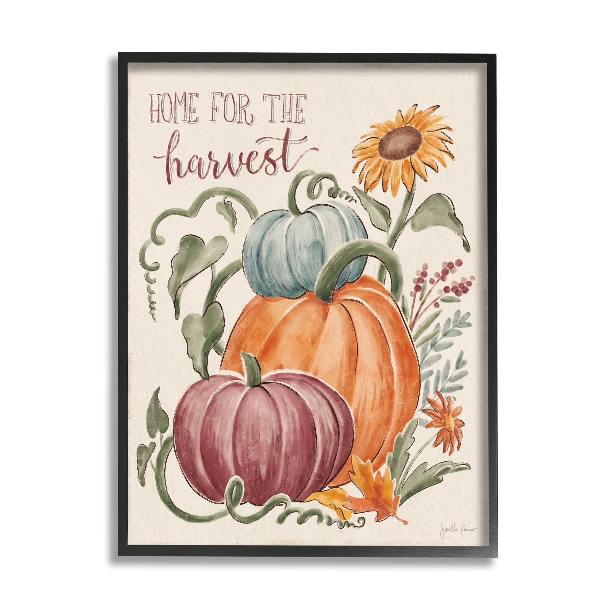 Home For Harvest Cozy Autumnal Plants Botanical Flowers Botanical & Floral Painting Framed Art Print Wall Art