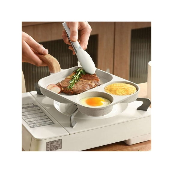 Home Four Hole Frying Pan, Flat Bottomed Non Stick Egg Dumpling Pot, Breakfast Egg Burger Frying Pan, Gift Pot