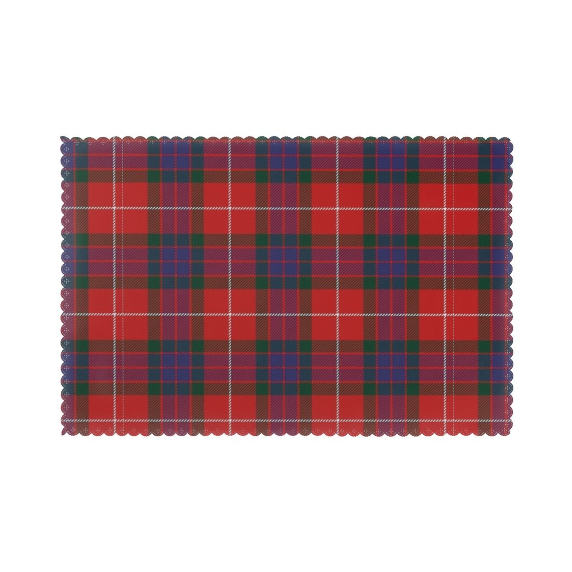 Home Fraser Red Tartan Placemats Set Of 6 Washable Wipeable Place Mats