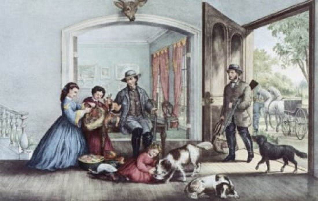 Home From The Woods Currier & Ives (1834-1907 American) Canvas Art - Currier & Ives (24 x 36)