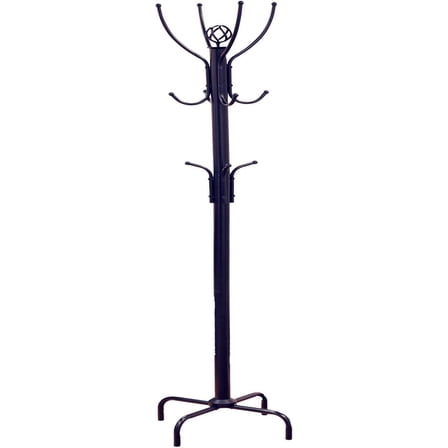 Home Furnishing CR002 Coat Rack, 12 Hook, Black