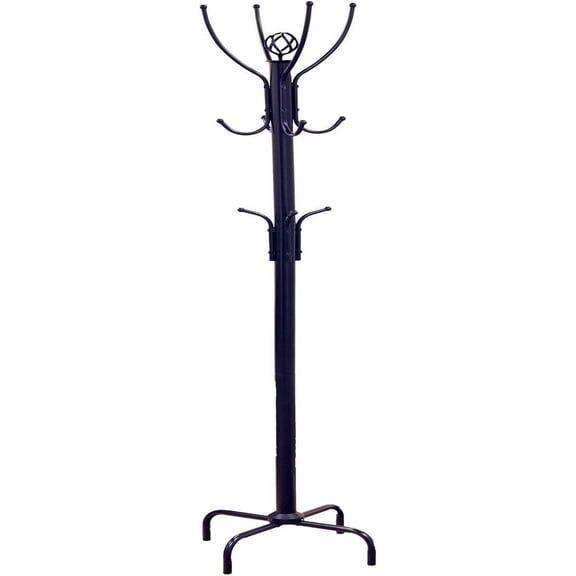 Home Furnishing CR002 Coat Rack, 12 Hook, Black