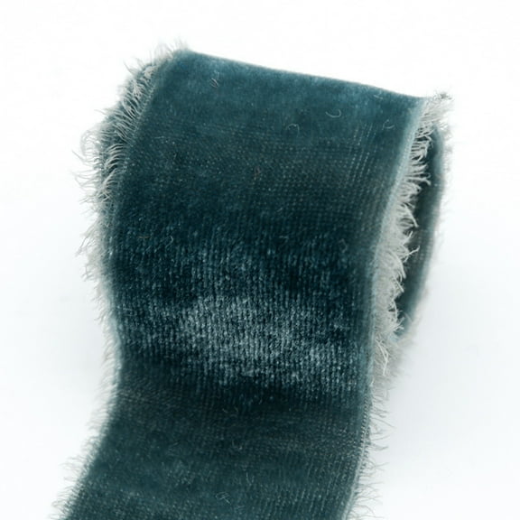 Home Furnishing Decoration Bridal Bouquet Wedding Vintage Velvet Ribbon Raw Edge Frayed Ribbon Silk Velvet Ribbon Chirtsmas Tree Ribbon