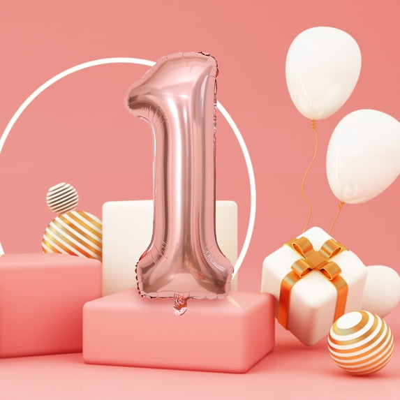 Home Furnishing decoration 40 Inch Rose Gold Large Digital Helium Balloons Number Balloons Kit for Happy Birthday Party Decorations Baby Shower Anniversary Celebration