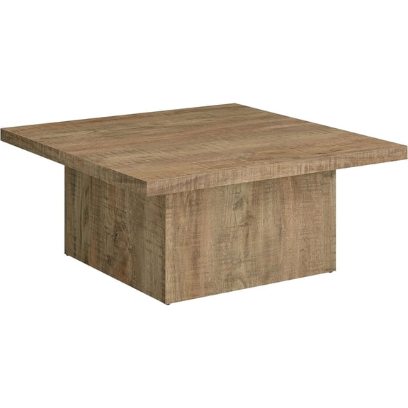 Home Furnishings Zetta Square Cocktail Living Room Coffee Table Engineered Eco-Friendly Wood Look Laminate Veneer Rustic Farmhouse Mango Brown 708068