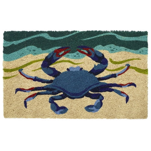 Home Furnishings by Larry Traverso Oceanside Crab Coir Doormat
