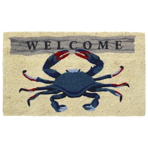 Home Furnishings by Larry Traverso Welcome Crab Coir Doormat
